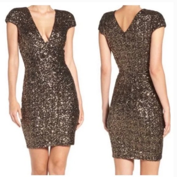 Dress the Population Zoe Sequin Cap Sleeve Dress - Picture 3 of 12